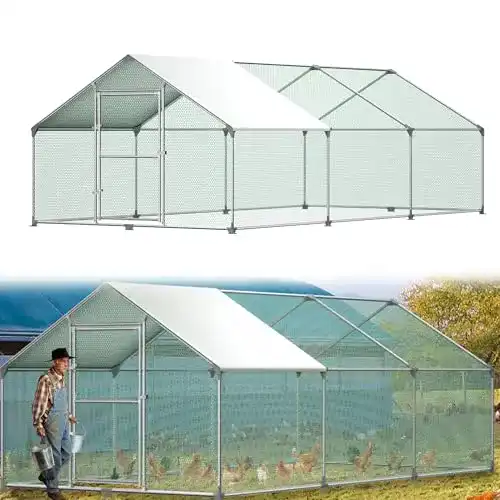 Hühnerstall YRHome Freilaufgehege 3x6x2m für Hühner und Kleintiere