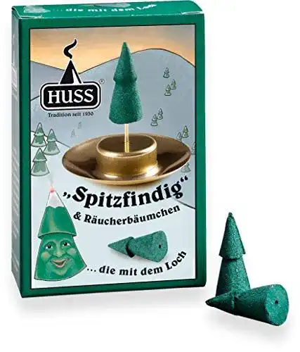 Huss Räucherkerzen Spitzfindig – Räucherbäumchen mit Halterung