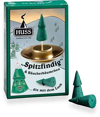 Huss Räucherkerzen Spitzfindig – Räucherbäumchen mit Halterung