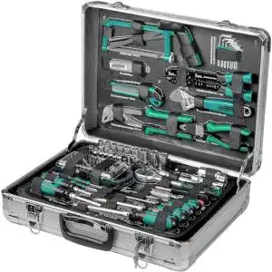 Mannesmann Werkzeugkoffer mit 124-teiligem Werkzeugsatz im Aluminiumkoffer