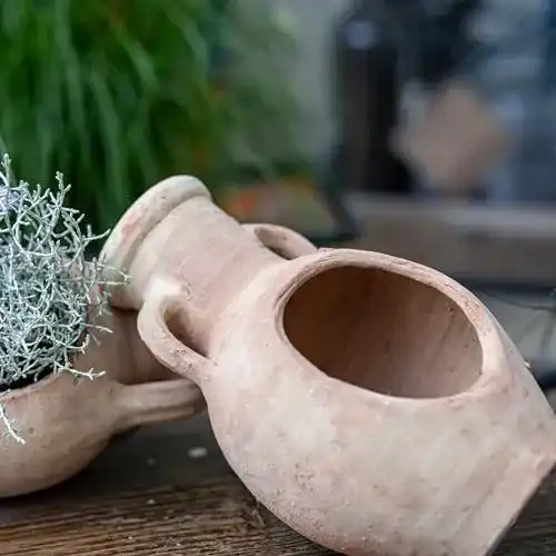 Amphore Daro Deko Ton Pflanzgefäß Liegend 27 x 13 x 15 cm