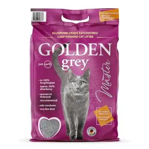 Silikatstreu Golden Grey Master 2x14kg mit Babypuderduft