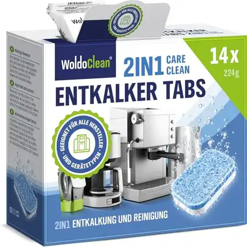 Entkalkungstabletten für Kaffeevollautomaten WoldoClean 2in1