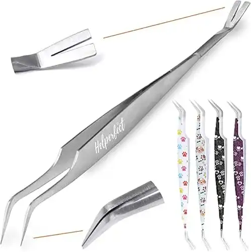 Zeckenzange Helperfect 2in1 aus Edelstahl für Tiere