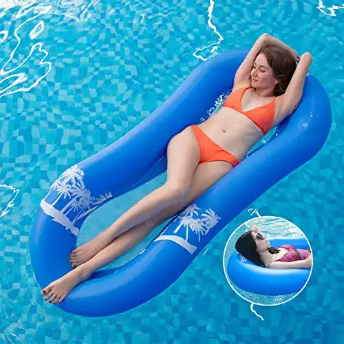 Wasserhängematte mit Netz für Pool und See, Luftmatratze für Erwachsene und Kinder