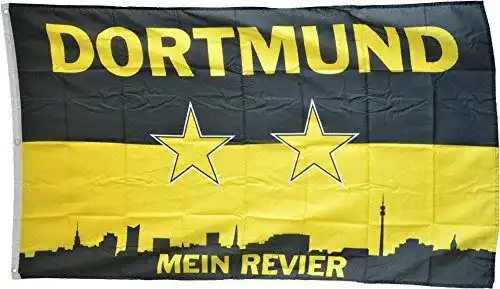 BVB Fahne von Flaggenfritze für Borussia Dortmund Fans