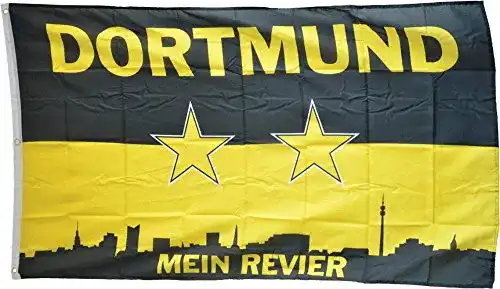 BVB Fahne von Flaggenfritze für Borussia Dortmund Fans