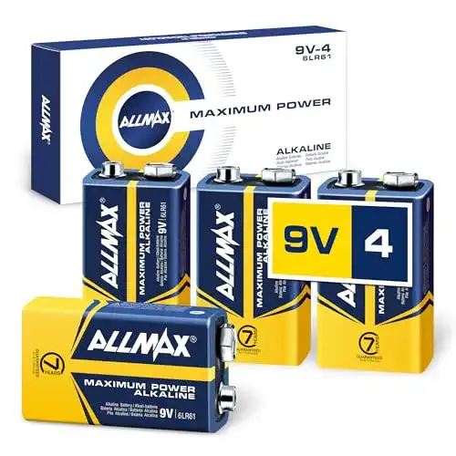 9V-Batterie von Allmax Maximum Power Alkaline für elektronische Geräte