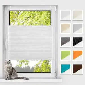 Plissee BelleMax ohne Bohren Klemmfix, Weiß 40x130cm