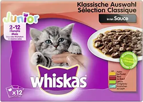 Whiskas Nassfutter Junior Klassische Auswahl 48 Beutel à 100g