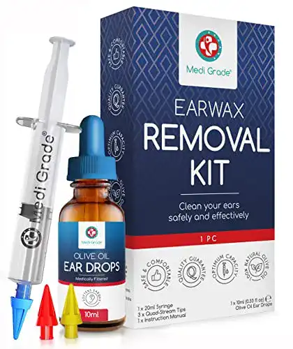Ohrentropfen Medi Grade Ohrenreiniger Set mit Olivenöl-Spray und 3 Spitzen