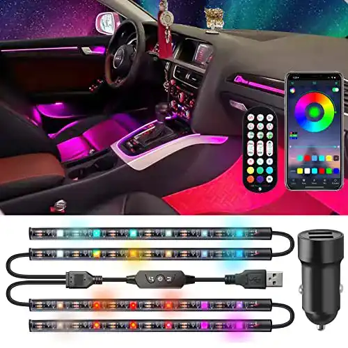 Ambientebeleuchtung Auto LED mit USB-Anschluss und Steuerungsmöglichkeiten