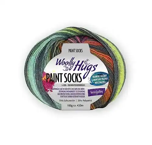 Regenbogen-Wolle Woolly Hugs Paint Socks von Veronika