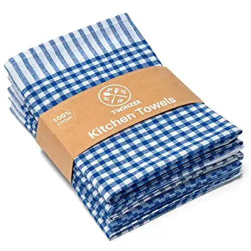 Twinzee Geschirrtücher Set aus 100% Baumwolle, kariert, 5 Stück