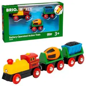 Holzeisenbahn Brio World 33319 mit batteriebetriebener Lok und Waggons