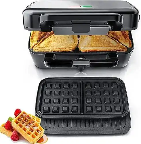 Sandwichmaker 3-in-1 FOHERE 1200W für vielseitige Zubereitung