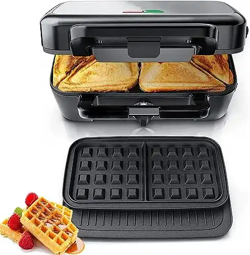 Sandwichmaker 3-in-1 FOHERE 1200W für vielseitige Zubereitung
