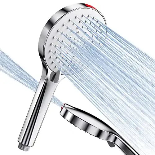 Srewoshs Wassersparender Duschkopf mit Handbrause und 6 Strahlarten