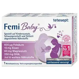 Folsäure tetesept Femi Baby 16 Nährstoffe für den Kinderwunsch