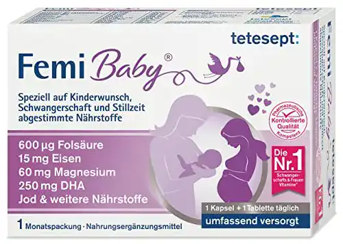 Folsäure tetesept Femi Baby 16 Nährstoffe für den Kinderwunsch