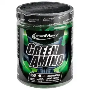 BCAA IronMaxx Green Amino Kapseln – 550 Stück, kohlenhydratarm