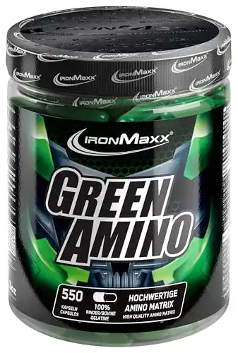 BCAA IronMaxx Green Amino Kapseln – 550 Stück, kohlenhydratarm