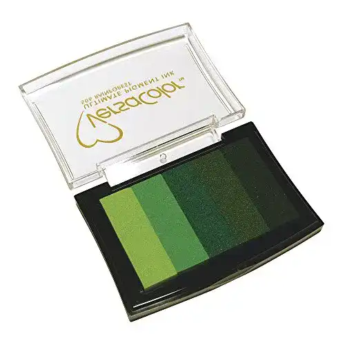 Rayher Stempelkissen Versacolor in 5 Grün-Tönen, 4,7 x 7,5 cm
