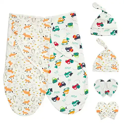 HBselect 2er Set Pucksack mit Pucktuch, Mütze und Handschuhen für Babys