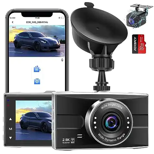 POYBPCY APP Dashcam mit Front- und Rückkamera für Autos