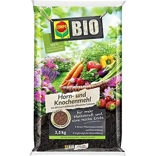 Bio Horn- und Knochenmehl von Compo für Gartenpflanzen, 2,5 kg