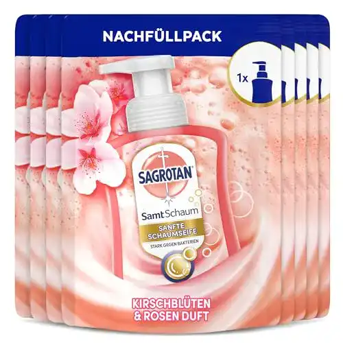 Schaumseife Sagrotan Nachfüller Kirschblüte & Rose, 8 x 250 ml