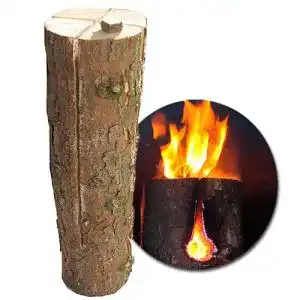 Schwedenfeuer Baumstammfackel Big XXL 50-60 cm Höhe, 15-20 cm Durchmesser