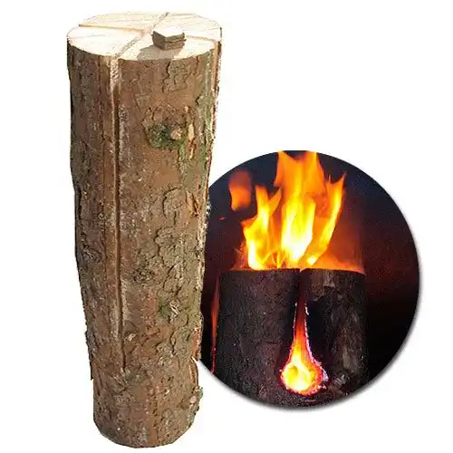 Schwedenfeuer Baumstammfackel Big XXL 50-60 cm Höhe, 15-20 cm Durchmesser