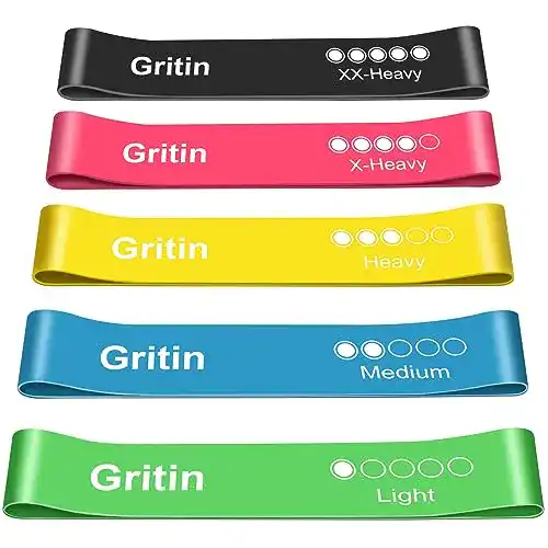Fitnessband Gritin Fitnessbänder, 5er Set, Widerstandsbänder