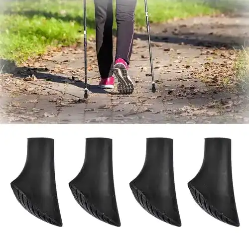 Nordic Walking Pads Yuguolan – 4 Stück Gummipuffer für Walkingstöcke
