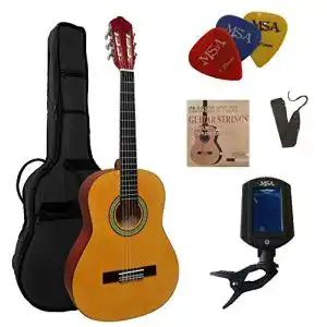 Linkshänder Gitarre MSA 3/4 Konzertgitarre Set mit Zubehör