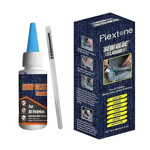 Textilkleber Plextone Sew Glue Liquid Fabric Klebstoff, kein Nähen