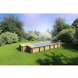 Holzpool Urban 600 x 250 x 133 cm mit Filteranlage und Technikraum