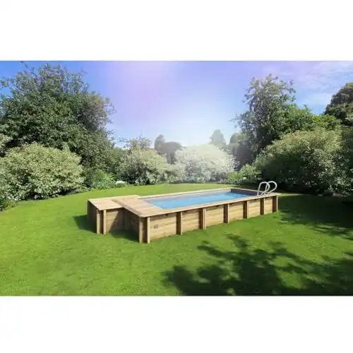 Holzpool Urban 600 x 250 x 133 cm mit Filteranlage und Technikraum