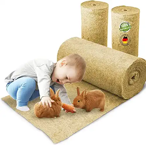 Hanfmatte für Nager – 100% Hanf, 5m Rolle, 70cm Breite, 10mm dick