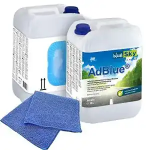 AdBlue 2x 10 Liter blueSky inklusive Ausgießer und Mikrofasertuch