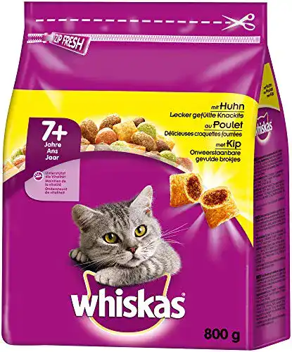 Whiskas Katzenfutter Trockenfutter für Senioren ab 7 Jahren