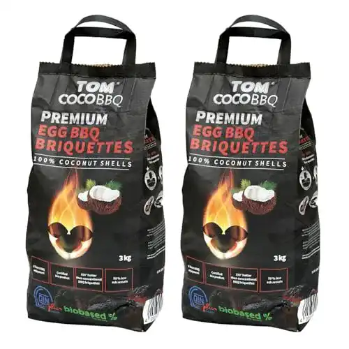 Kokos-Briketts TOM Cococha KS1964 Grill-Kokoskohle 2 x 3 kg