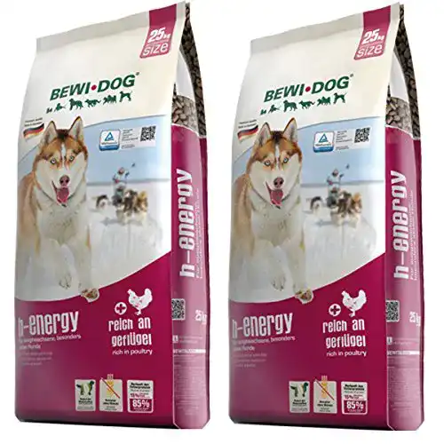 Bewi Dog Hundefutter H-Energy 2 x 25 kg Trockenfutter für aktive Hunde
