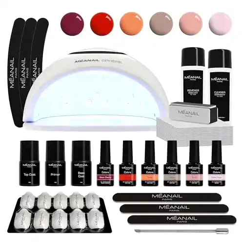 Meanail Nagelstudio Shellac Starter-Set mit UV-Lampe und Nagellacken