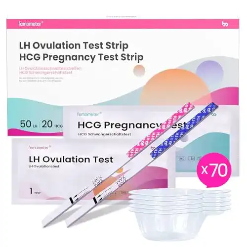 Ovulationstest Set mit 50 Ovulationstests und 20 Schwangerschaftstests