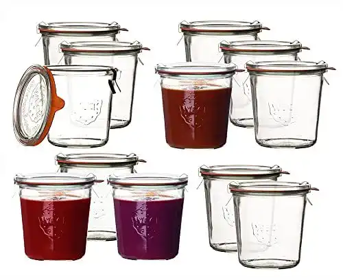 Einmachgläser Weck im 12er Set, 0,5 Liter Sturzform-Glas