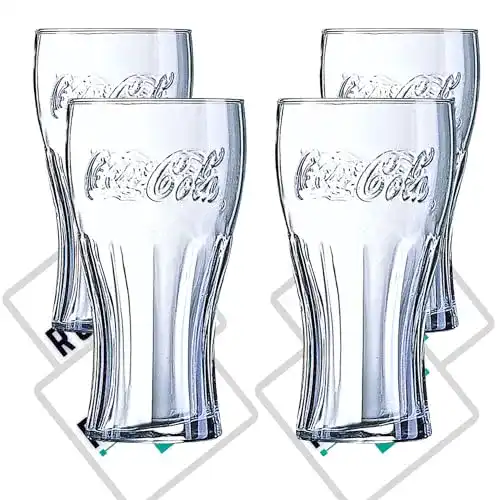 Roxley Cola X4S Pint-Gläser für Kinderpartys, 473 ml, transparent