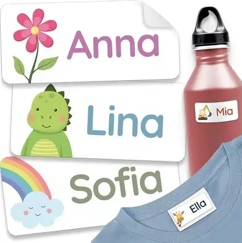 Namensaufkleber für Kinderkleidung und Gegenstände, waschmaschinenfest