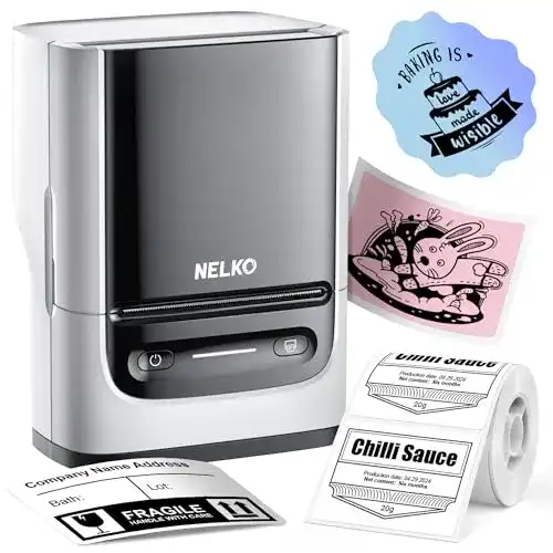 Taschendrucker Nelko Etikettendrucker PM220 mit Bluetooth und Etiketten